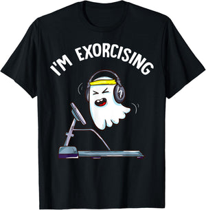 I'm Exorcising Ghost Pun Halloween Exorcist T-Shirt - T-Shirt | Black
