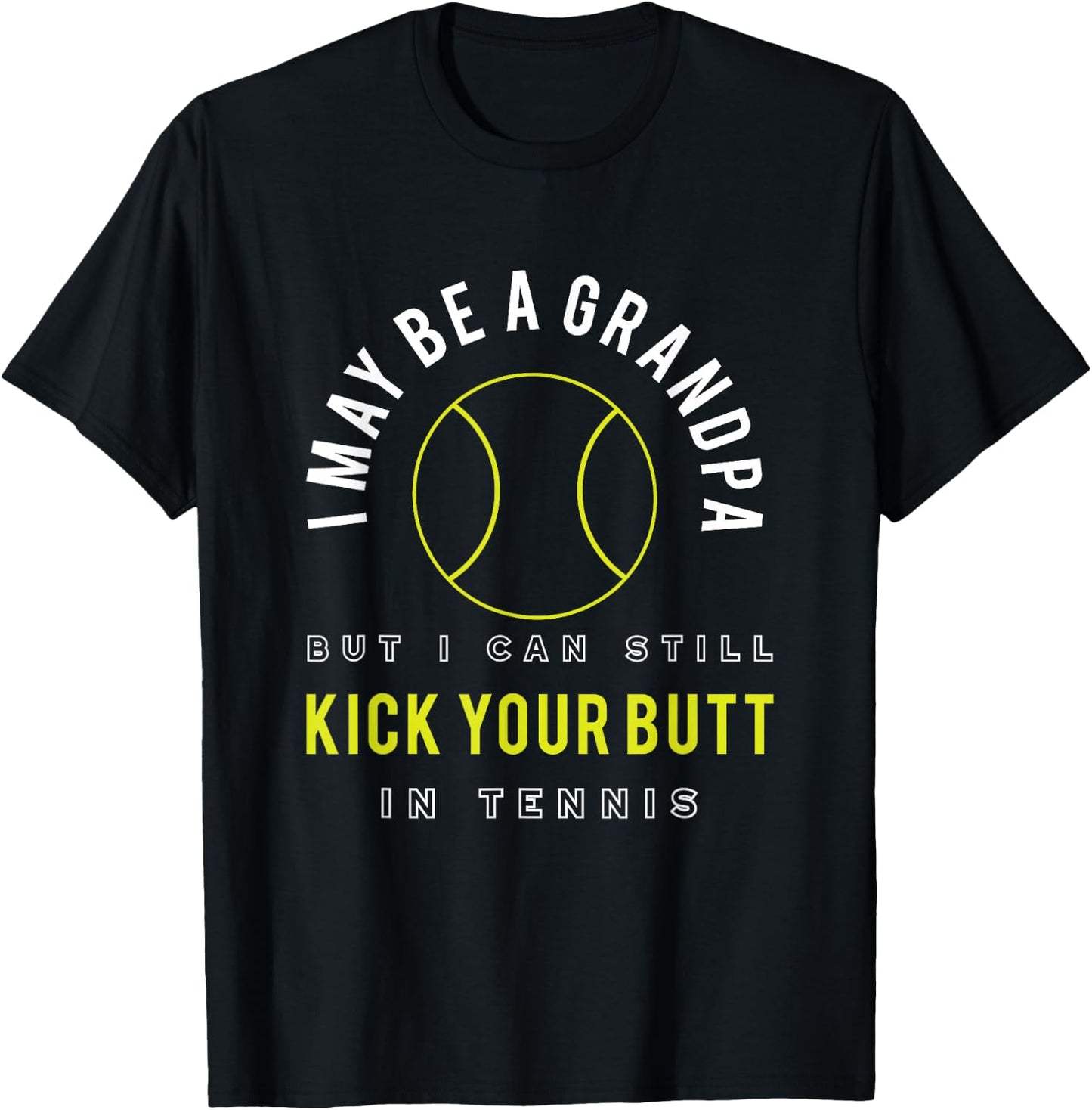 Funny Tennis Grandpa Tennis Player T-Shirt - T-Shirt | Black