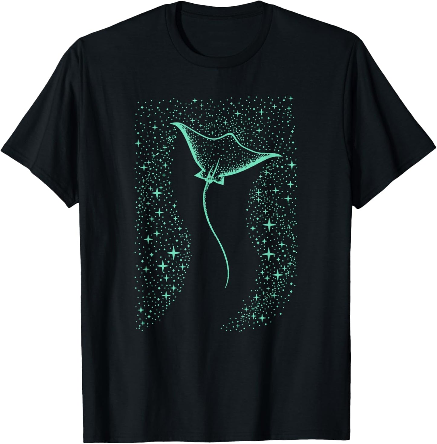 Manta Ray Art Stingray Graphic T-Shirt - T-Shirt | Black