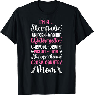 I'm A Cross Country Mom Cross Country Runner Mother XC Mom T-Shirt - T-Shirt | Black