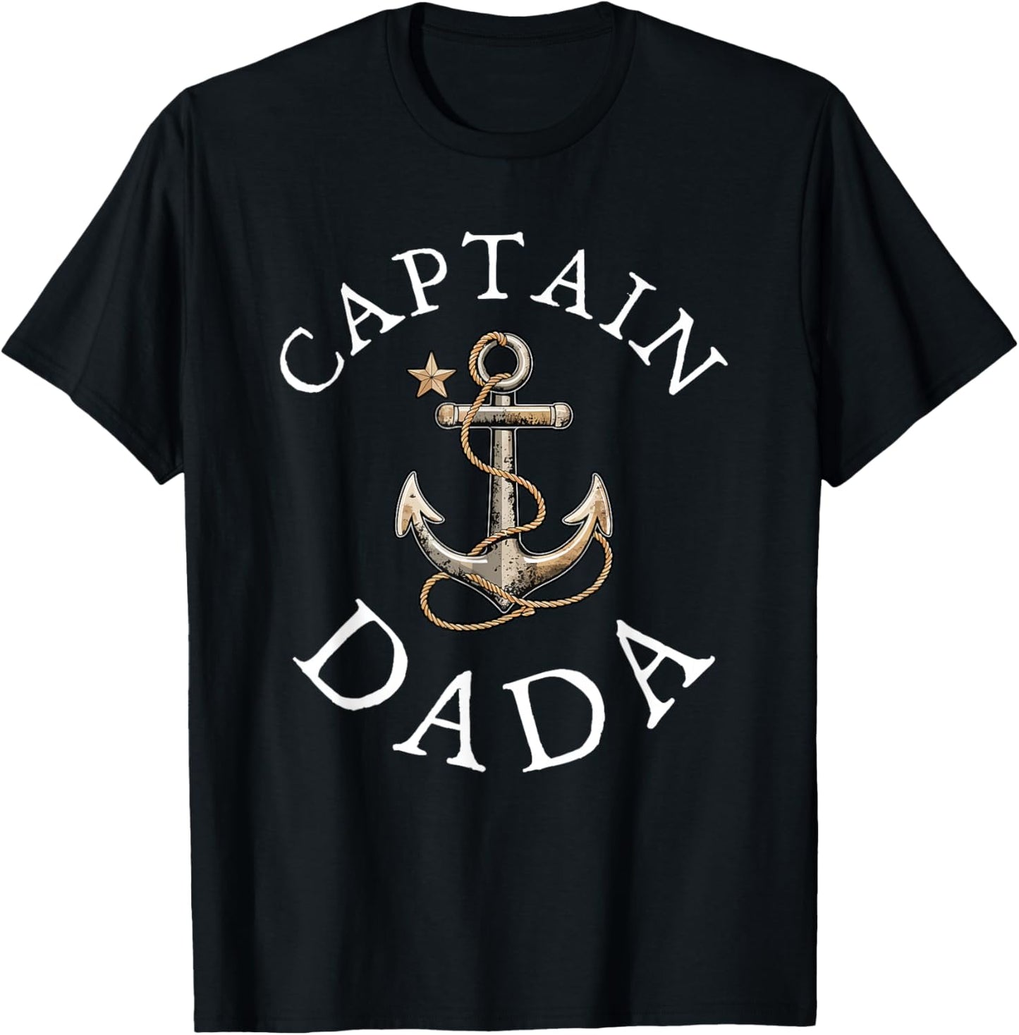 Captain Dada Boat Sailing Boating Vintage Anchor Funny T-Shirt - T-Shirt | Black