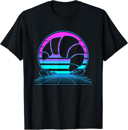 Croissant Pastel Goth Vaporwave T-Shirt - T-Shirt | Black
