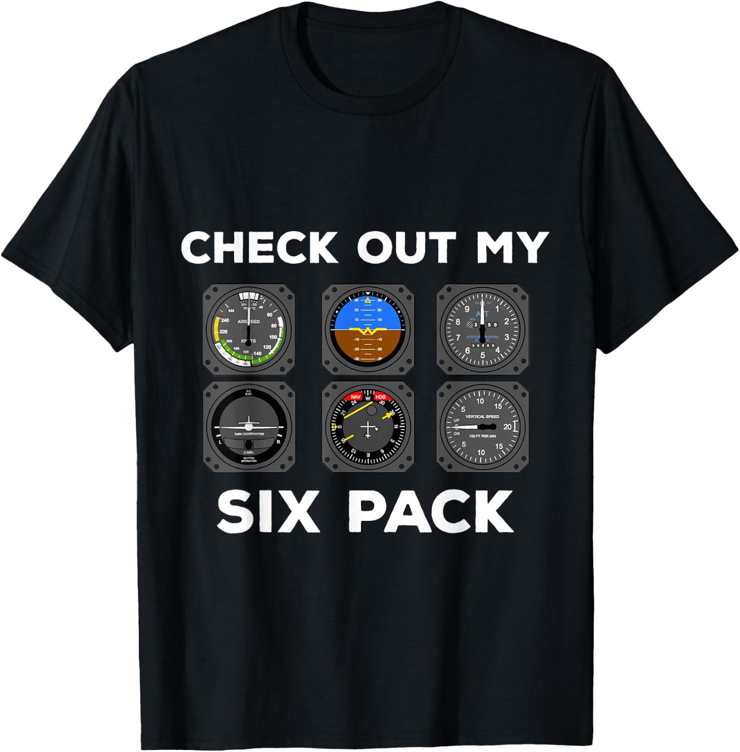 Check Out My Six Pack Pilot Aviation Flying Airplane Gym T-Shirt - T-Shirt | Black