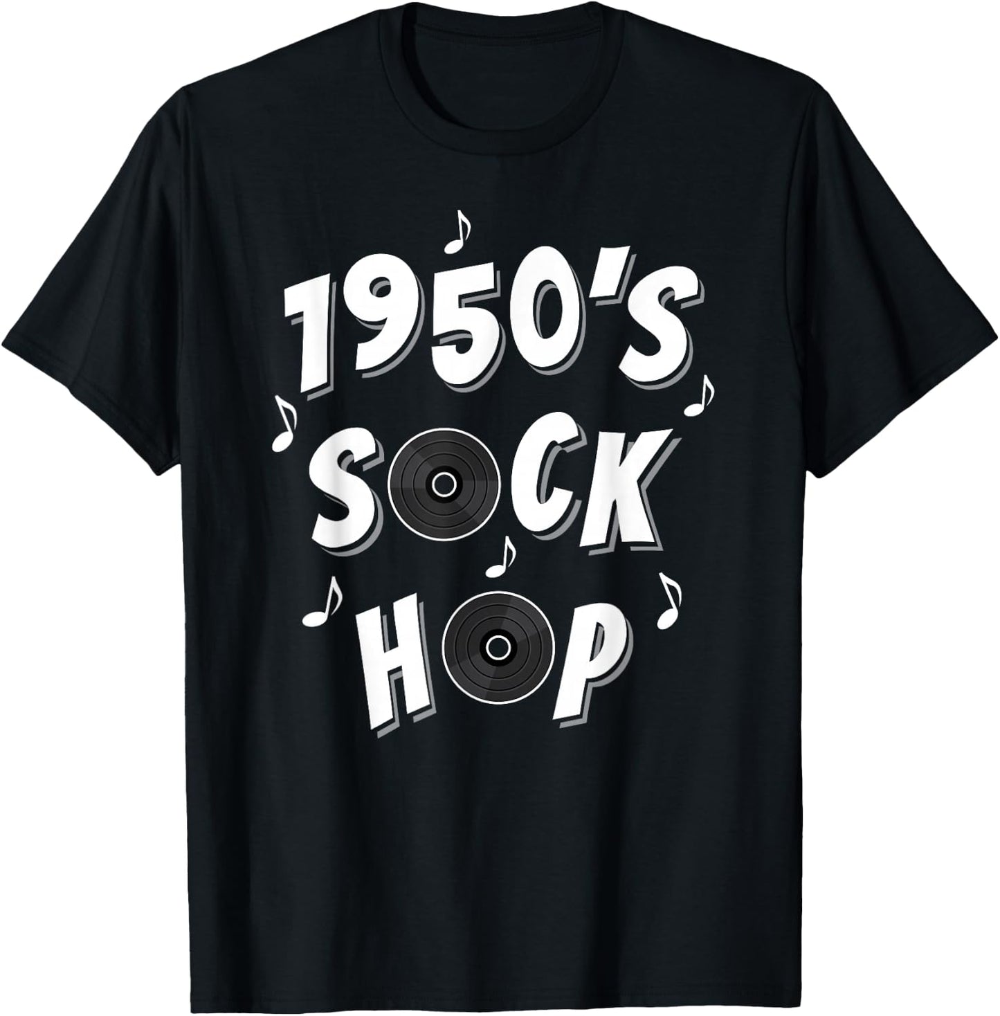 1950s Design Sock Hop T-Shirt - T-Shirt | Black
