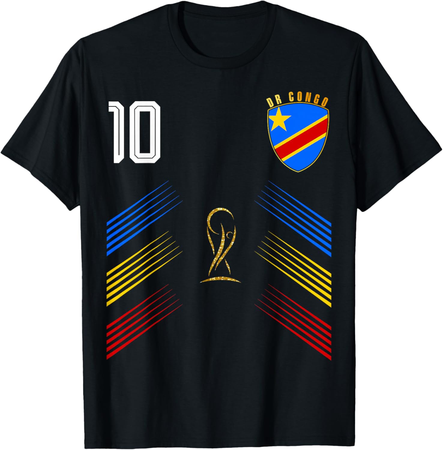 Dr Congo Flag Congolese Pride Lovers Retro T-Shirt - T-Shirt | Black