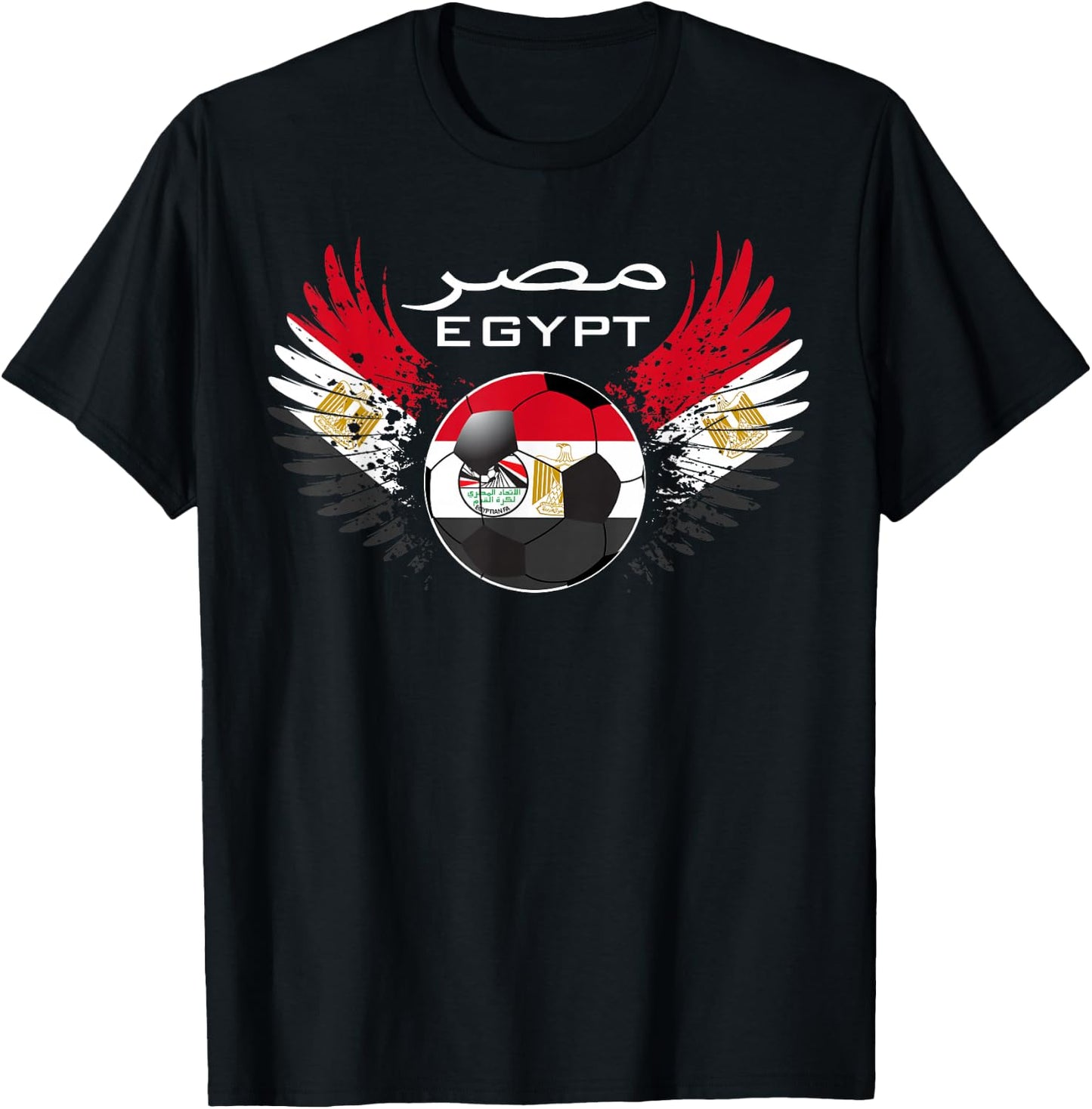 Vintage Egypt Football Fans Jersey T-Shirt - T-Shirt | Black