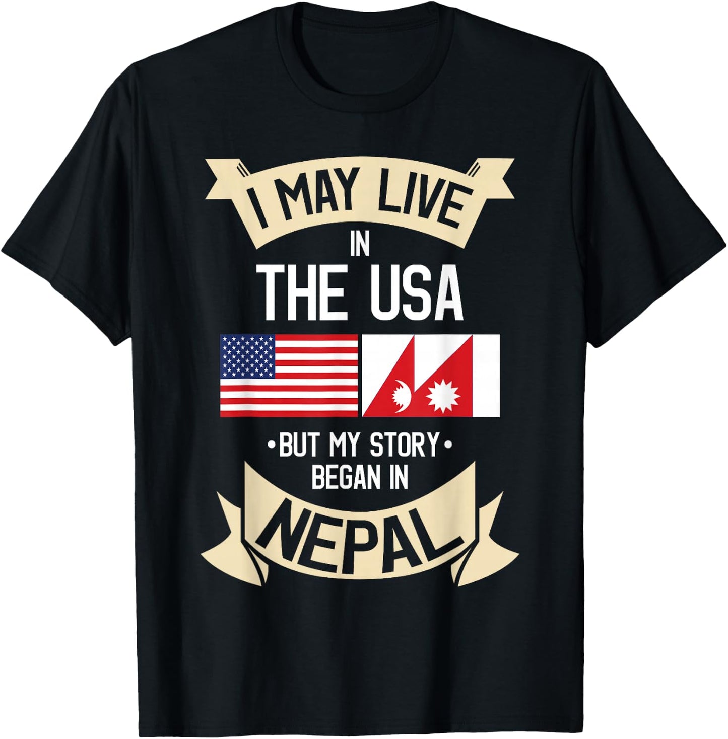Nepal Flag Nepalese Gift Nepalis T-Shirt - T-Shirt | Black