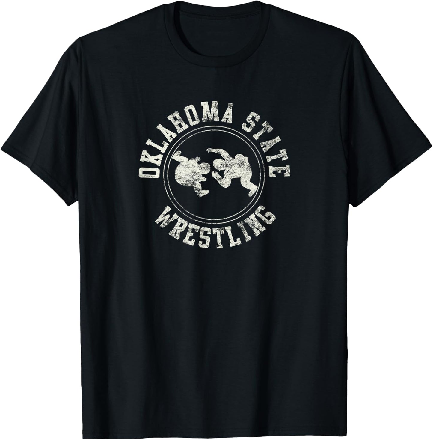 Vintage Oklahoma State Wrestling Logo Shirt T-Shirt - T-Shirt | Black