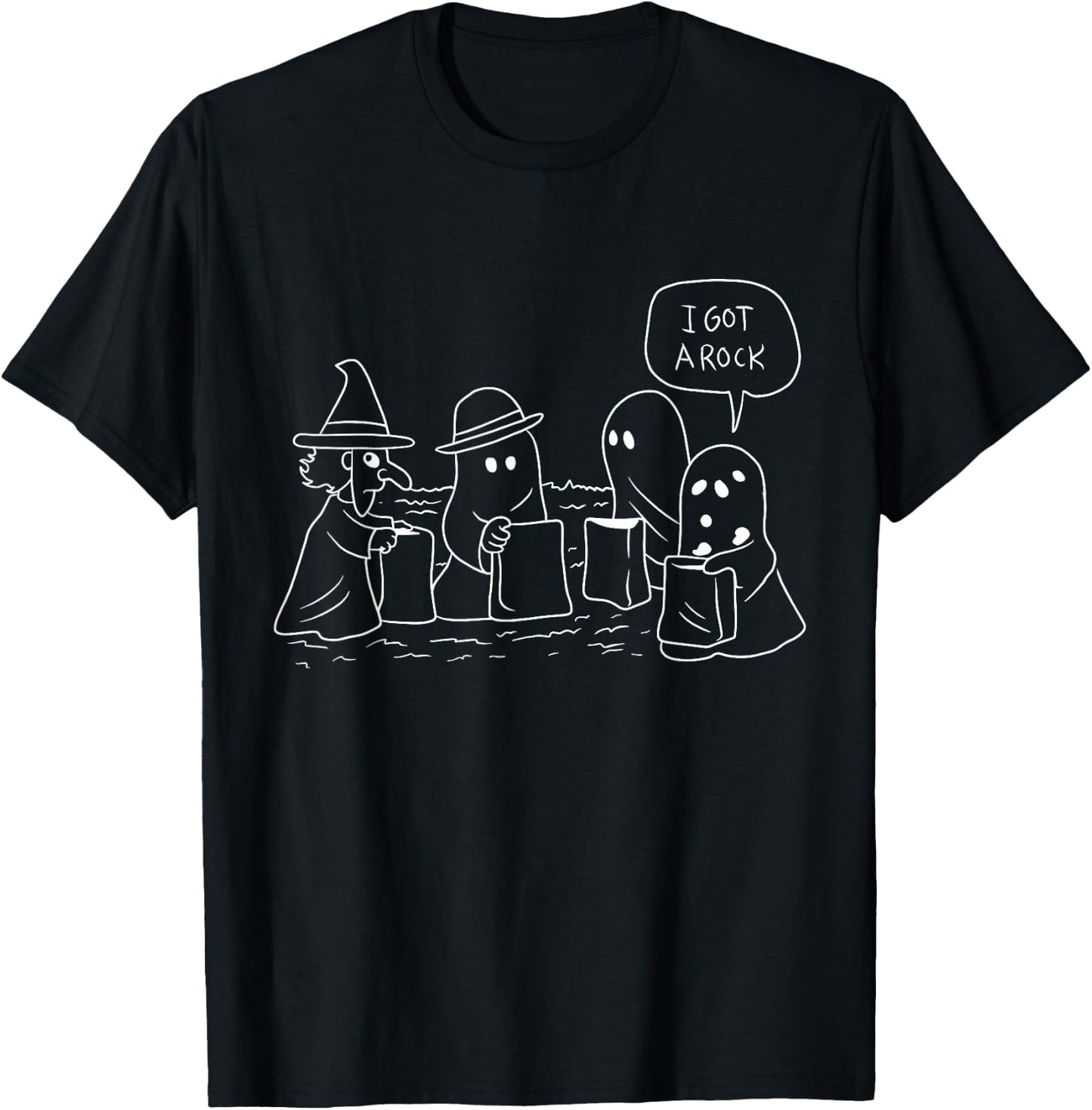Funny Halloween Trick-or-Treating Classic Ghosts Got a Rock T-Shirt - T-Shirt | Black