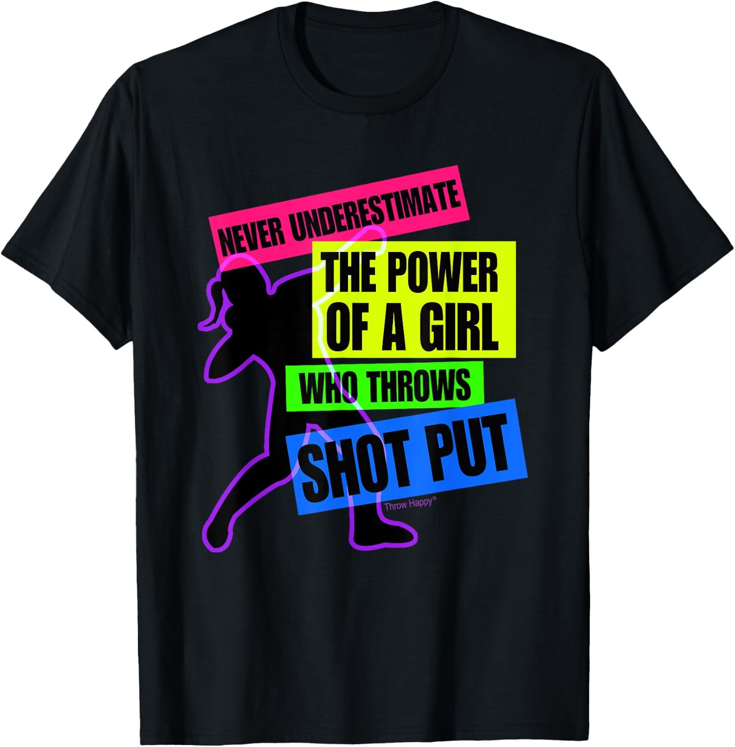 Track and Field Girl Power Shot Put Thrower T-Shirt - T-Shirt | Black