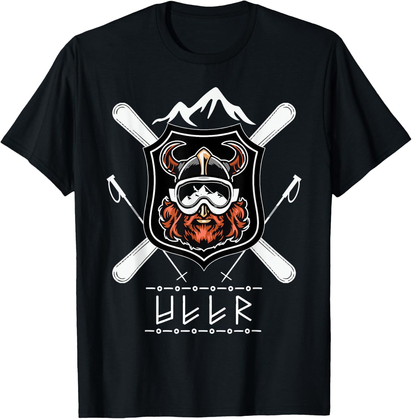 Ullr God Of Archery Shirt Norse Hunting Viking Ski T-Shirt - T-Shirt | Black