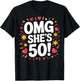 OMG She's 50! Cute Fifty Year Old Birthday Party Women's T-Shirt - T-Shirt | Black