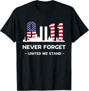 Never Forget September 11 2001 Memorial Day American Flag T-Shirt - T-Shirt | Black