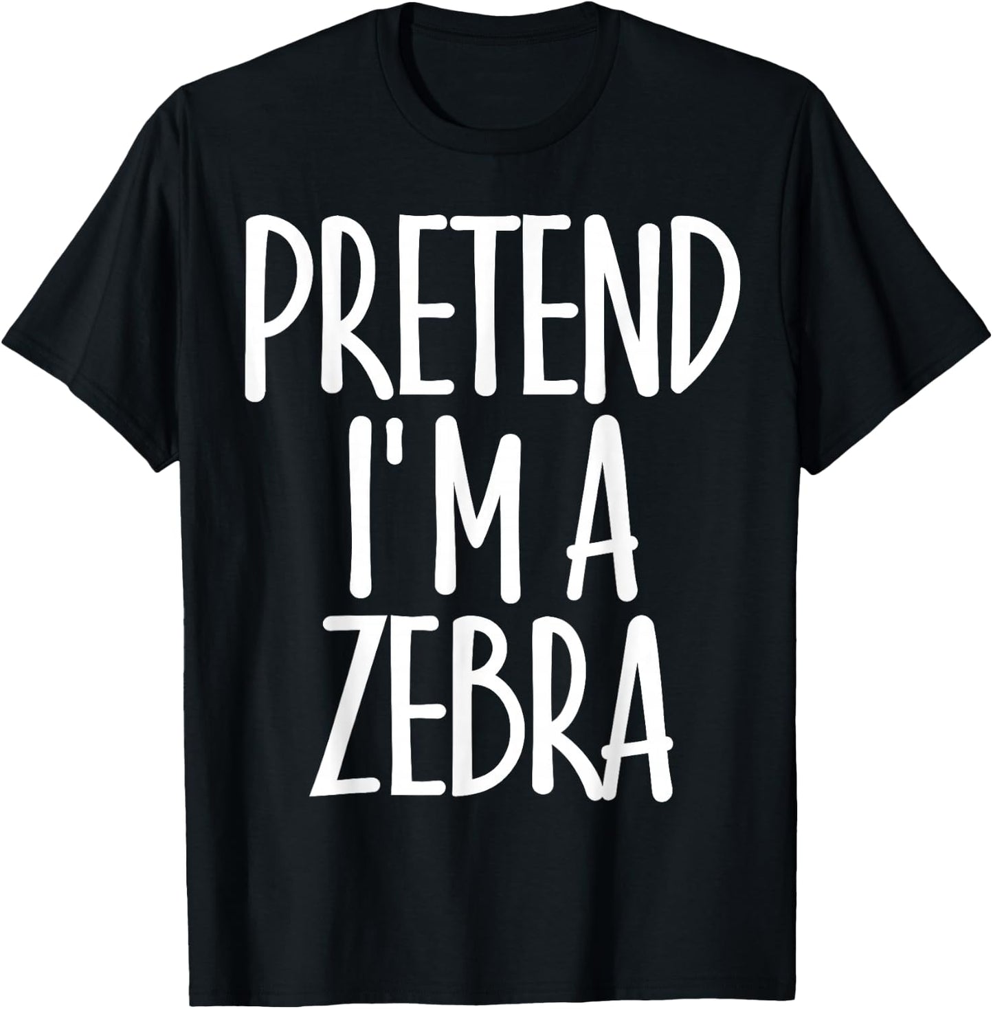 Funny Easy Pretend I'm Zebra Costume Gift Cute Halloween T-Shirt - T-Shirt | Black