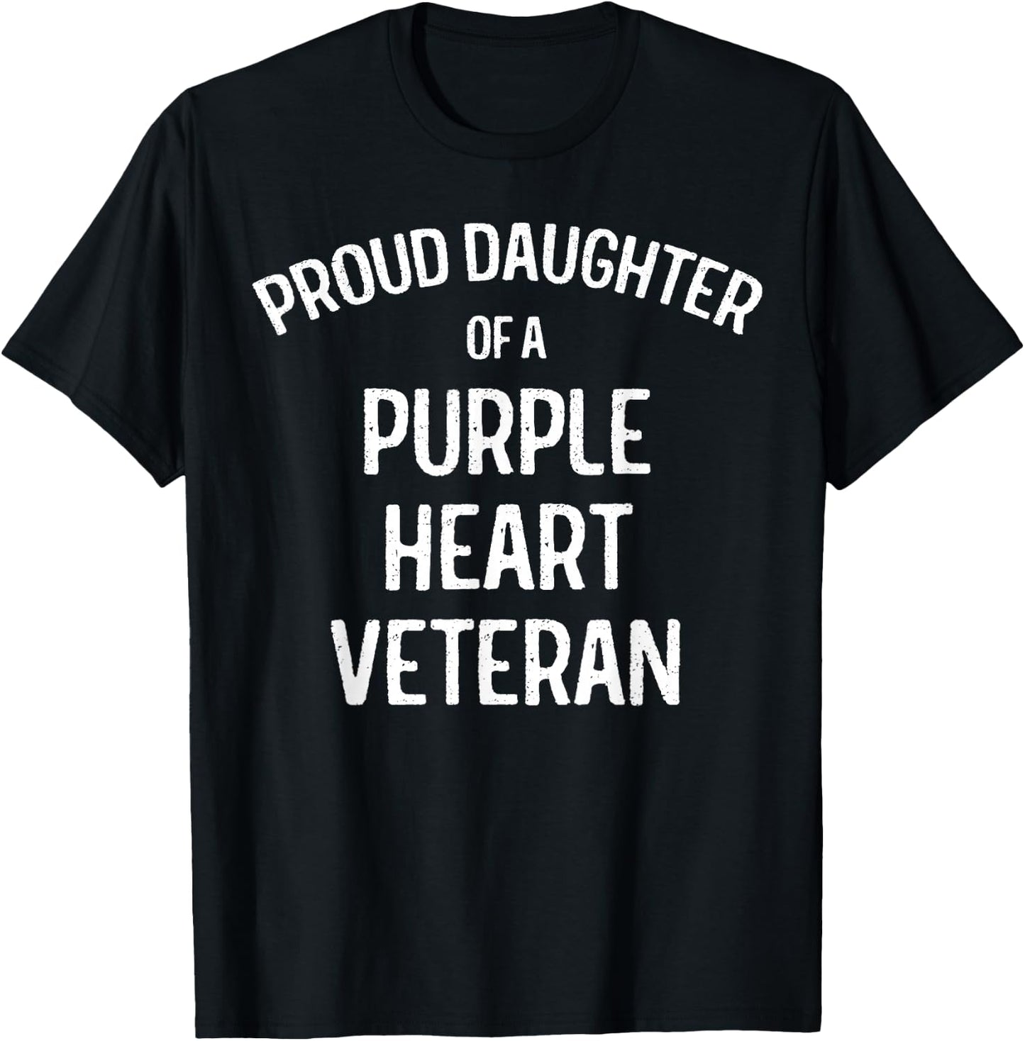 Daughter of Purple Heart Veteran Shirt Proud Military Family T-Shirt - T-Shirt | Black