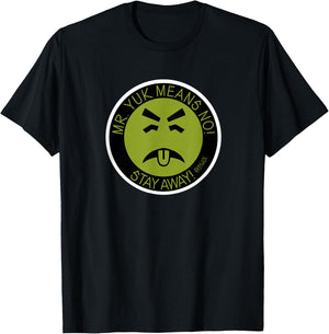 elywick. Adult Mr. Yuk - Black, Small, Short Sleeve, , Classic Fit, Cotton 65% Polyester 35% T-Shirt - T-Shirt | Black