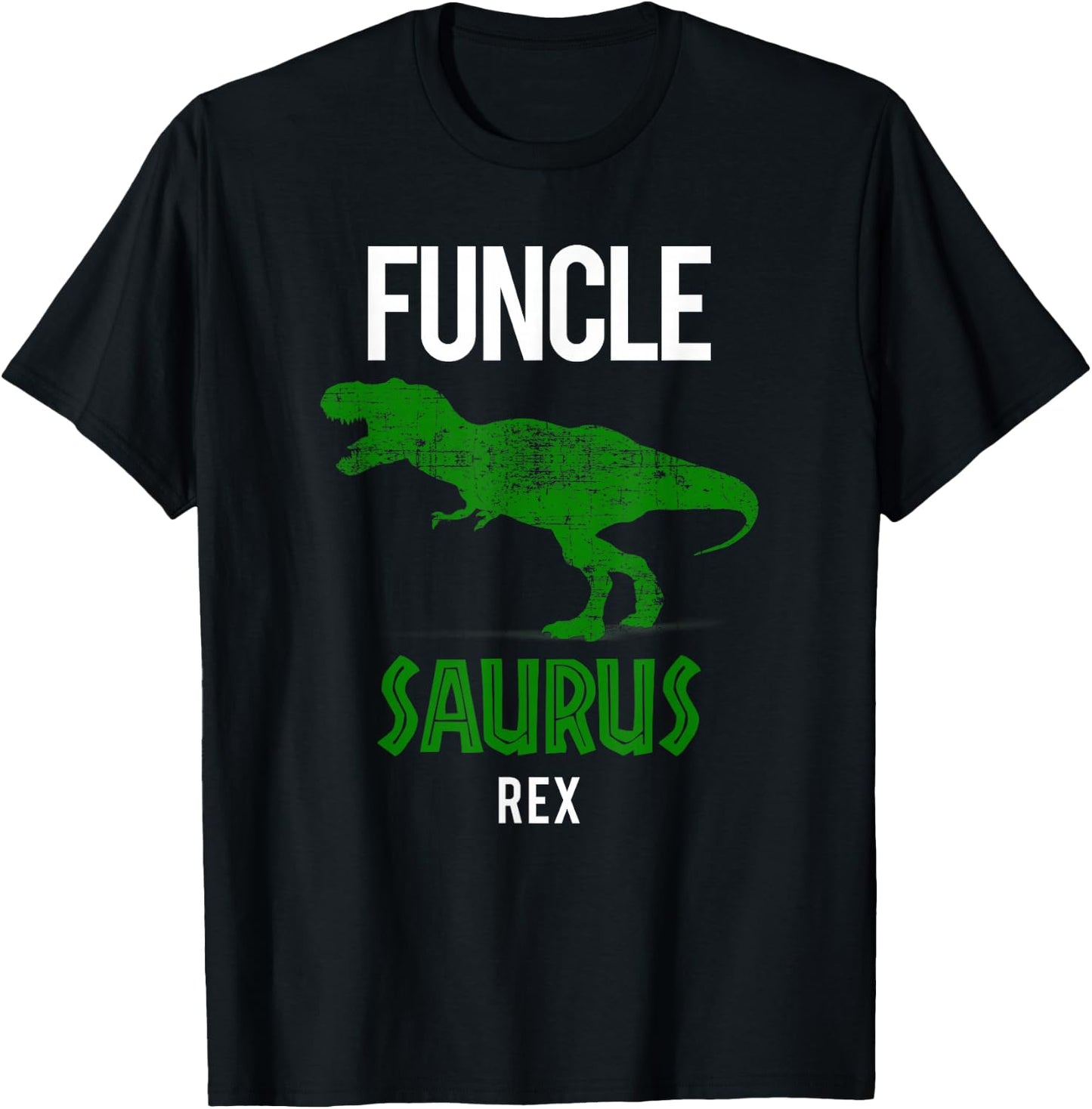 Funcle Saurus Rex Shirt | Cool Dino Lover Uncle Gift T-Shirt - T-Shirt | Black
