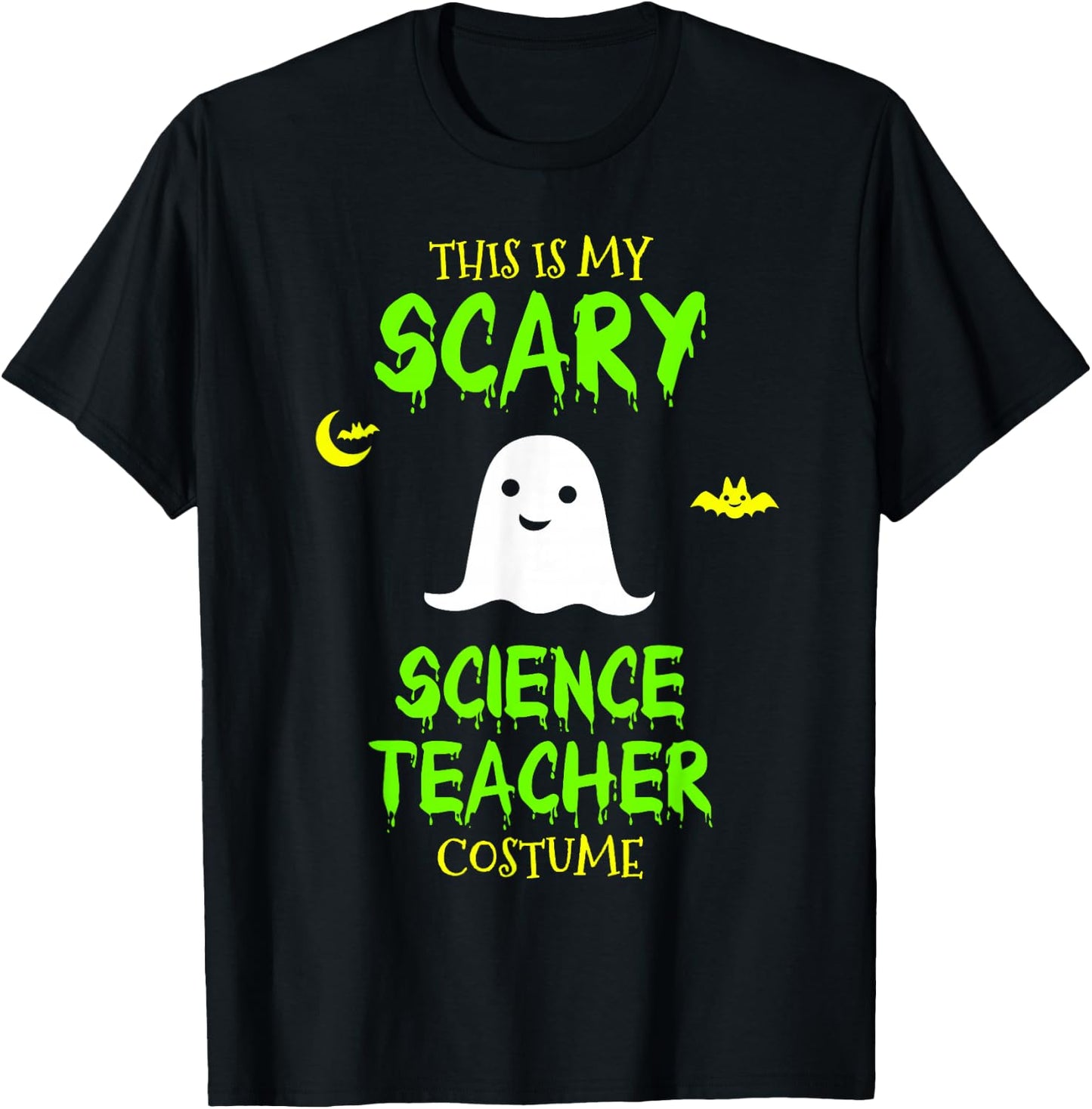 Scary Science Teacher Costume Halloween Lazy Easy T-Shirt - T-Shirt | Black