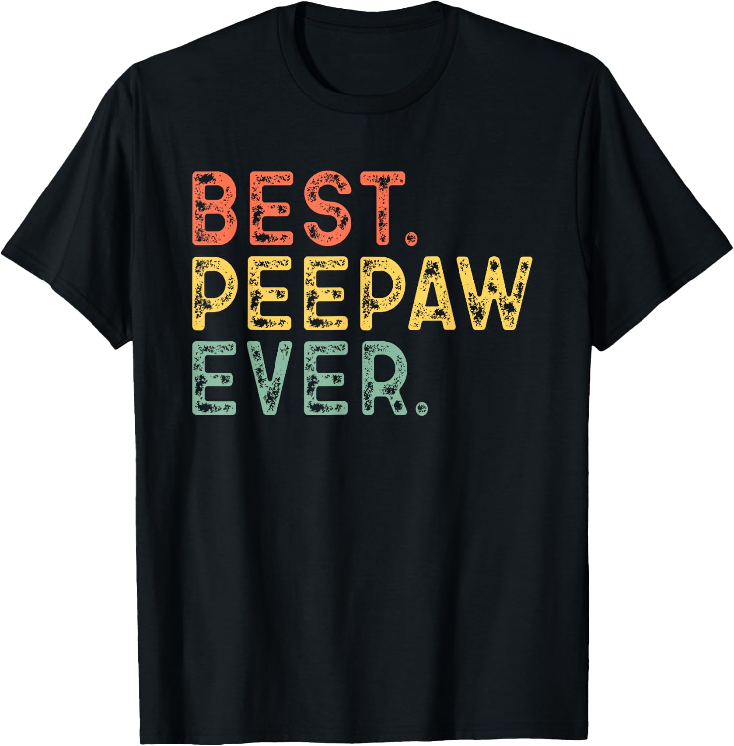 Pee-Paw Family Vintage Retro Best PeePaw Ever T-Shirt - T-Shirt | Black