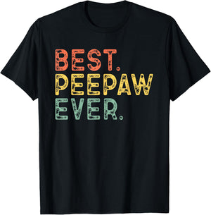 Pee-Paw Family Vintage Retro Best PeePaw Ever T-Shirt - T-Shirt | Black