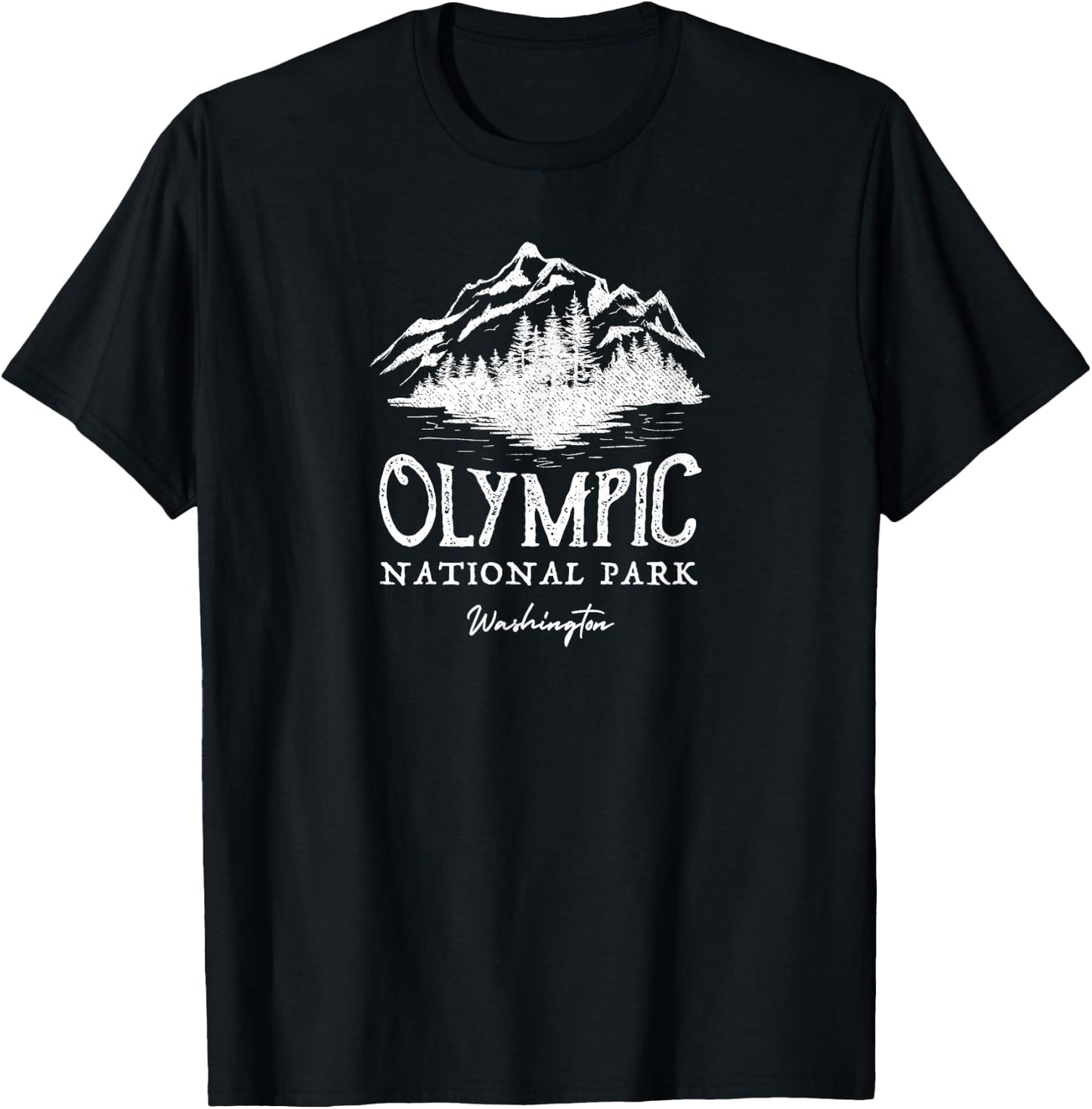 Retro Olympic National Park T-Shirt - T-Shirt | Black