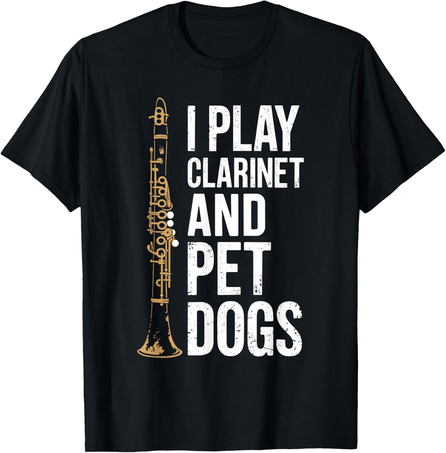 Clarinet Instrument Player Dog Lover and Clarinetist T-Shirt - T-Shirt | Black