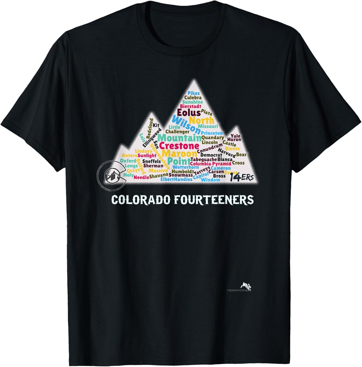 Colorado 14ers - Fourteener Mountains T-Shirt - T-Shirt | Black