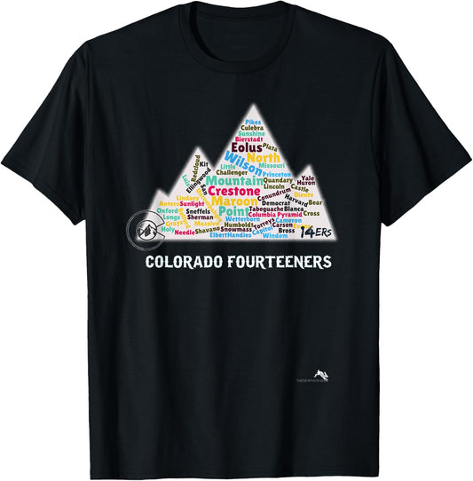 Colorado 14ers - Fourteener Mountains T-Shirt - T-Shirt | Black