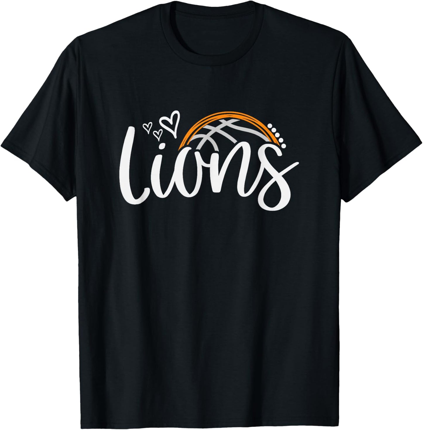 Basketball Lions School Sports Fan Team Spirit T-Shirt - T-Shirt | Black