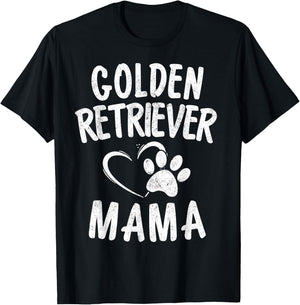 Golden Retriever Mama Gift Dog Owner Apparel Retrieving Mom T-Shirt - T-Shirt | Black