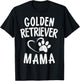 Golden Retriever Mama Gift Dog Owner Apparel Retrieving Mom T-Shirt - T-Shirt | Black
