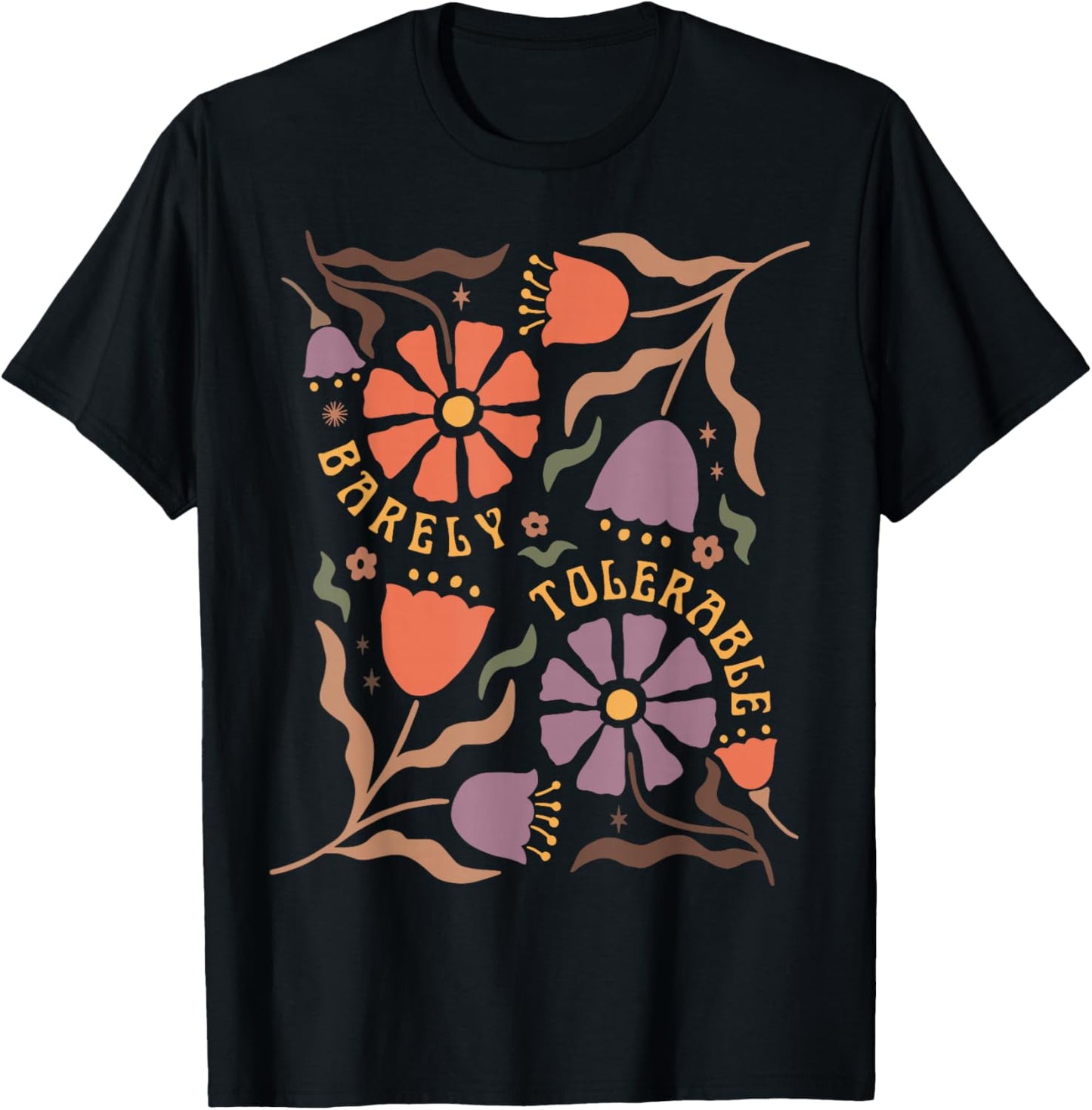 Floral Pride & Prejudice Barely Tolerable Book Lover Bookish T-Shirt - T-Shirt | Black