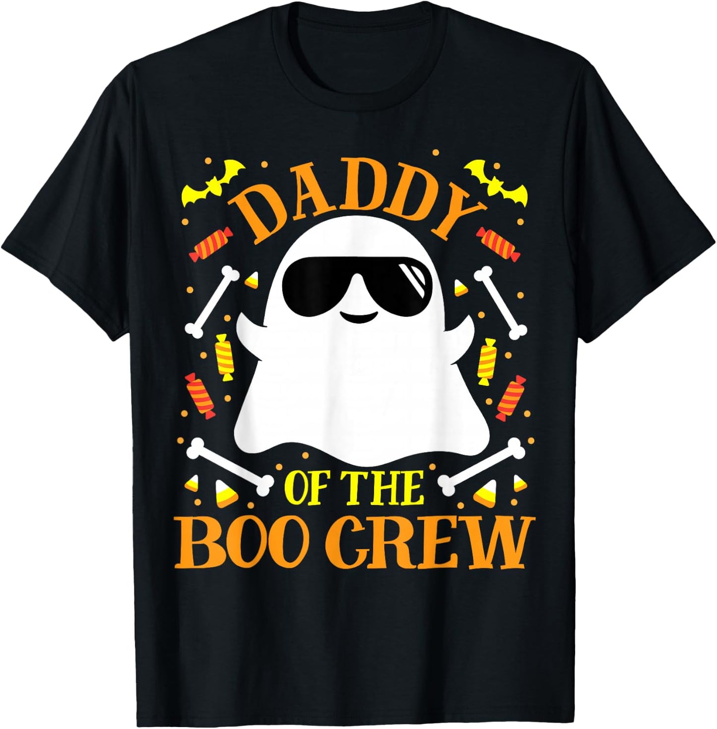 Daddy Boo Crew Ghost Matching Family Set Group Dad Halloween T-Shirt - T-Shirt | Black