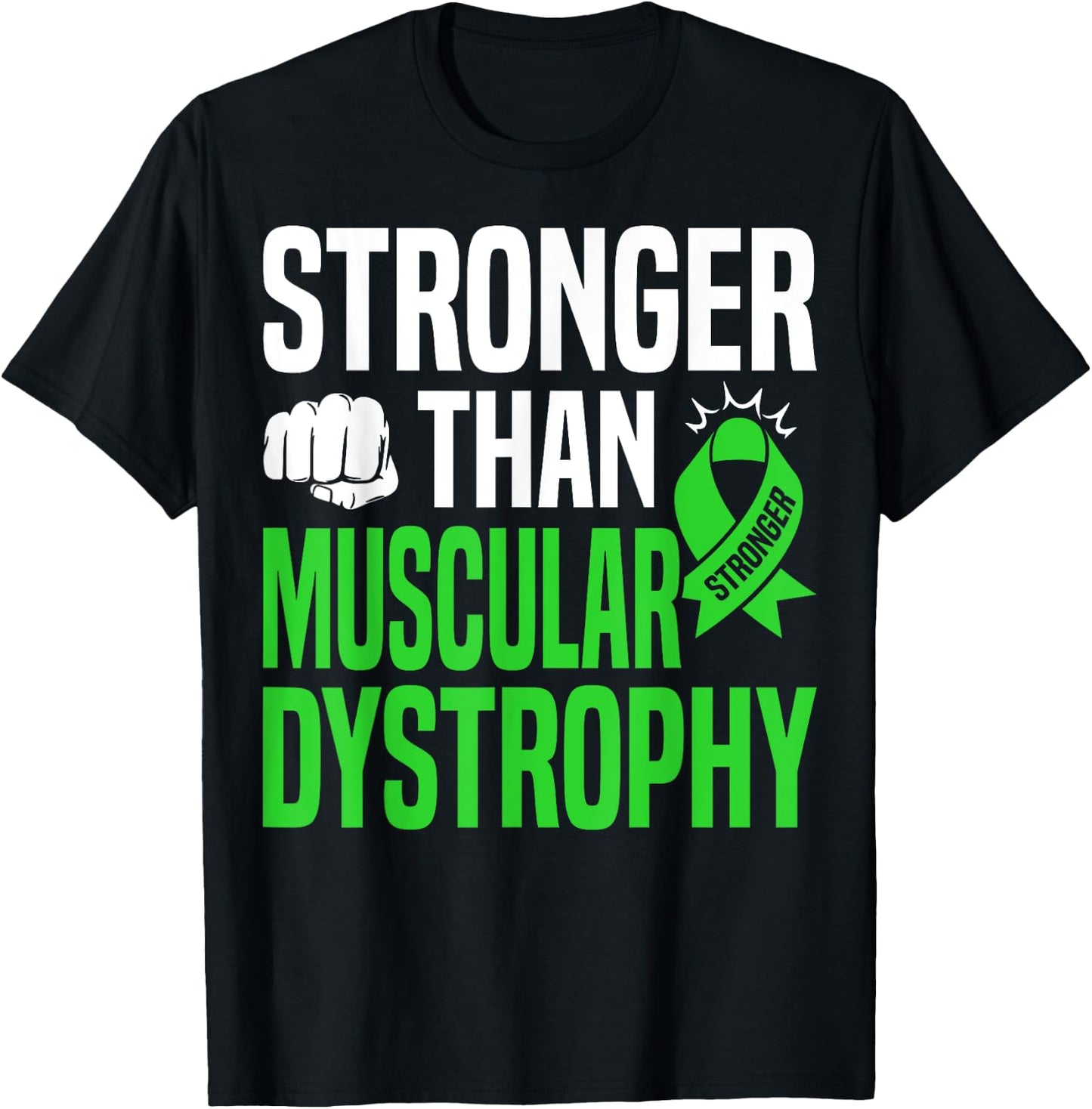 Becker Muscular Dystrophy Lime Green Awareness Ribbon T-Shirt - T-Shirt | Black