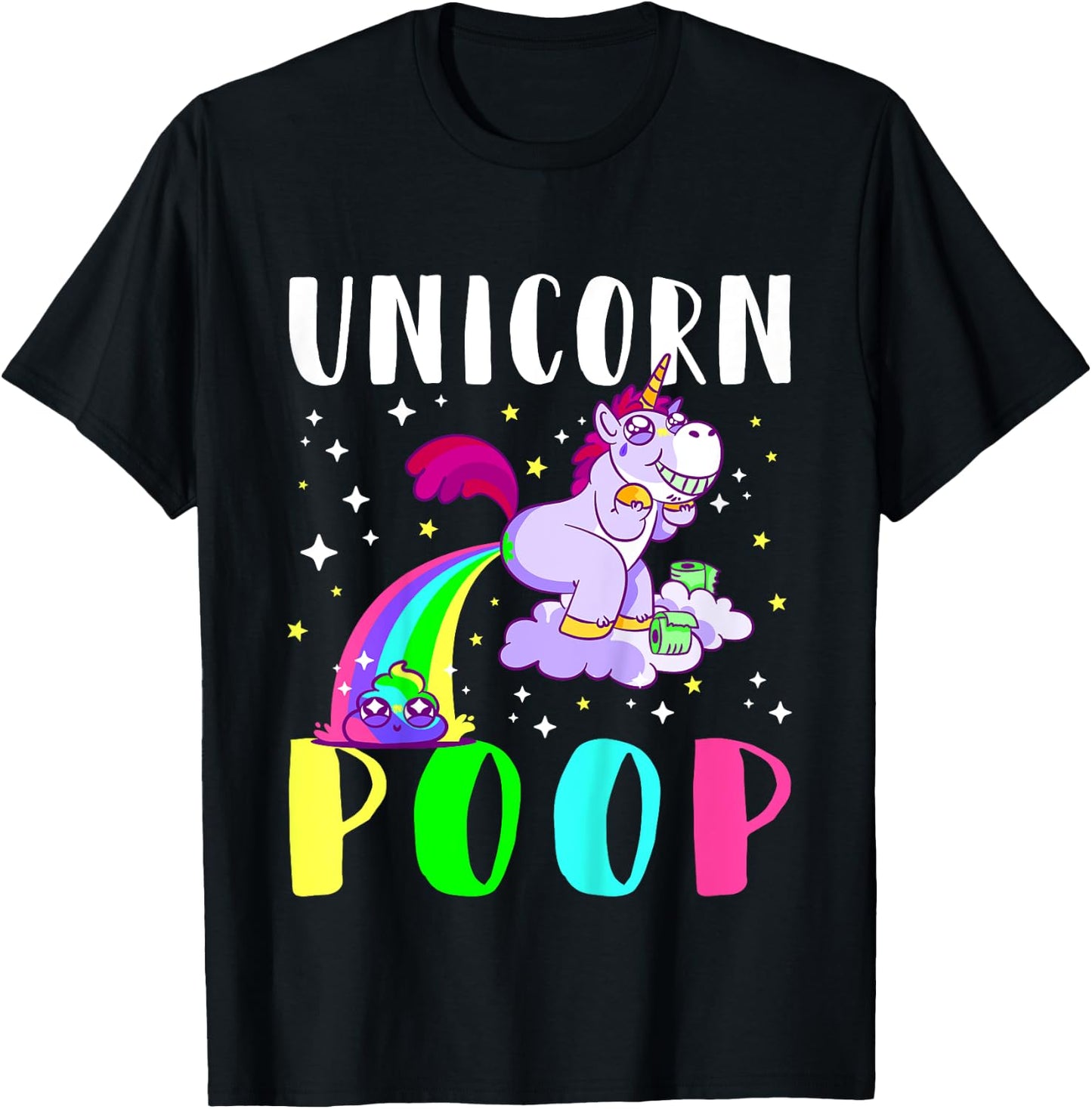 Funny Unicorn Rainbow Poop Cute Toddler T-Shirt - T-Shirt | Black