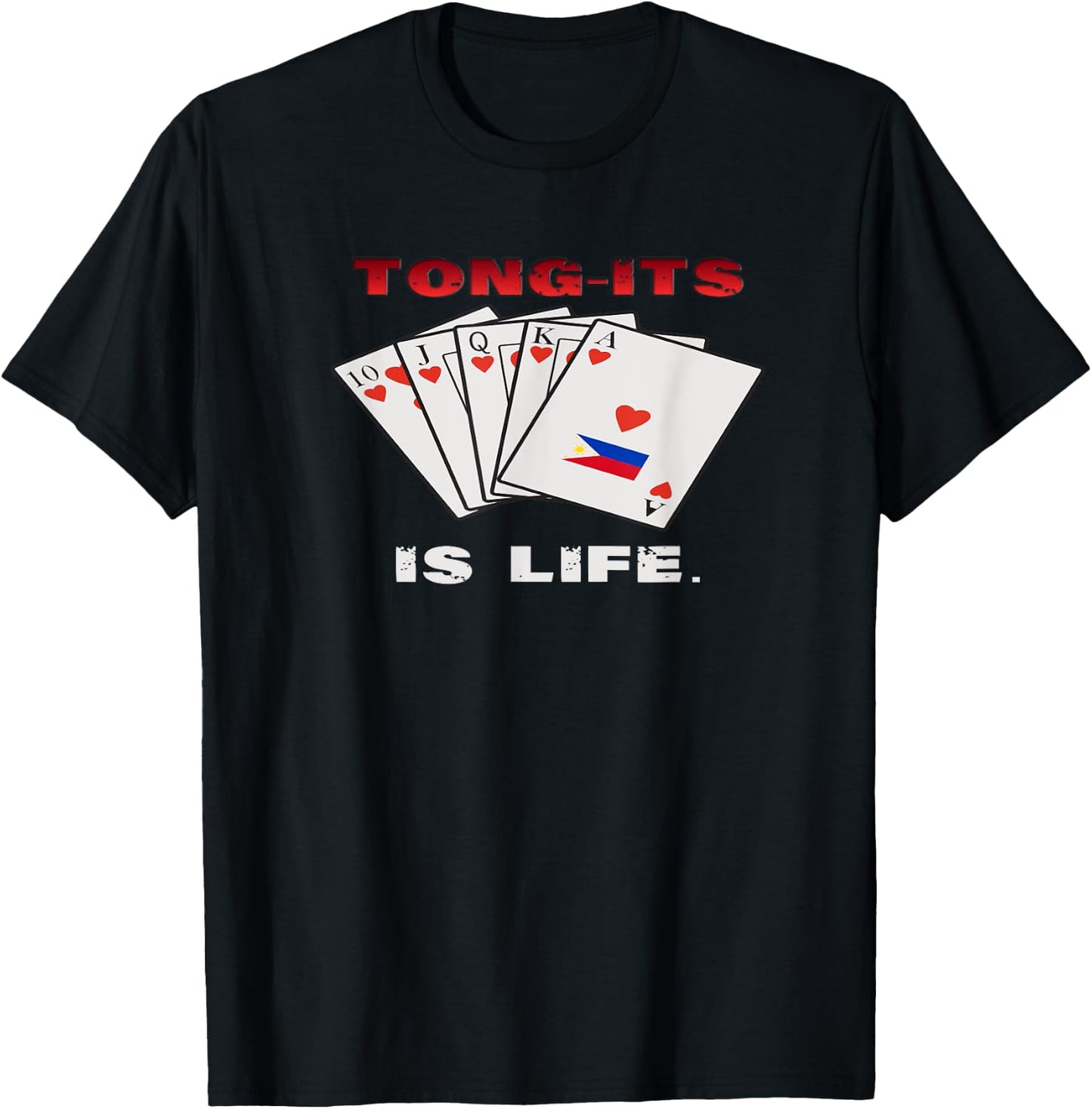 Funny Pinoy Filipino Flag Card Game Tung-its is Life T-Shirt - T-Shirt | Black