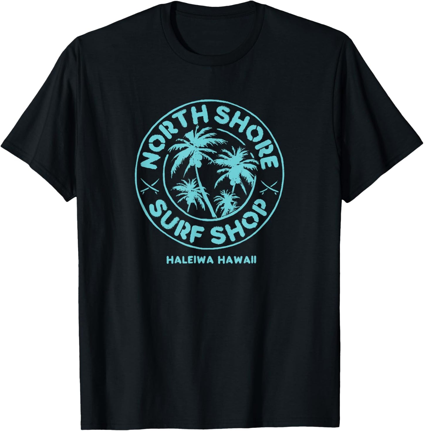 Retro North Shore Surf Haleiwa T-Shirt - T-Shirt | Black