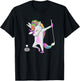 Golf Dabbing Unicorn Funny Dab Dance Funny Gift T-Shirt - T-Shirt | Black