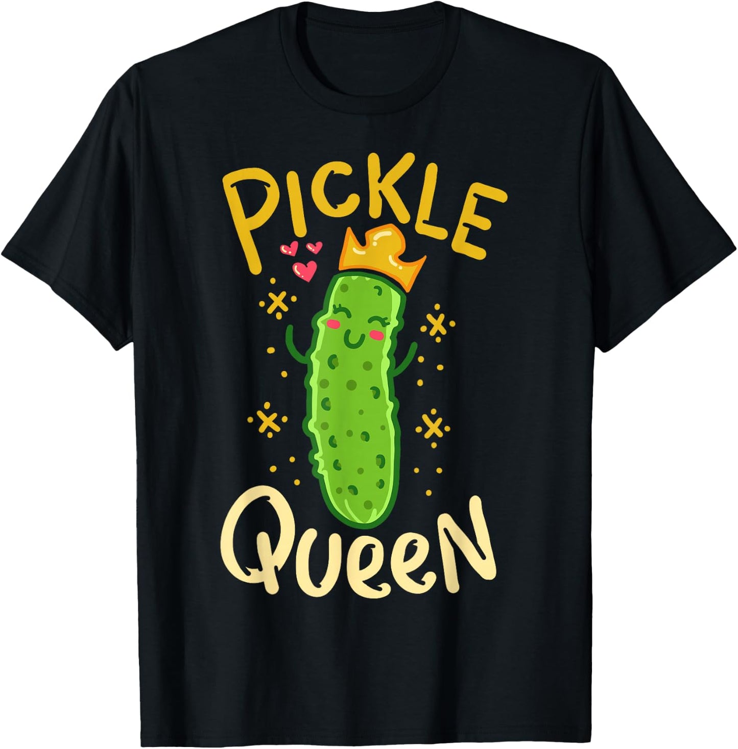 Pickle Queen Vegan Funny Cucumber Vegetable Small T-Shirt - T-Shirt | Black