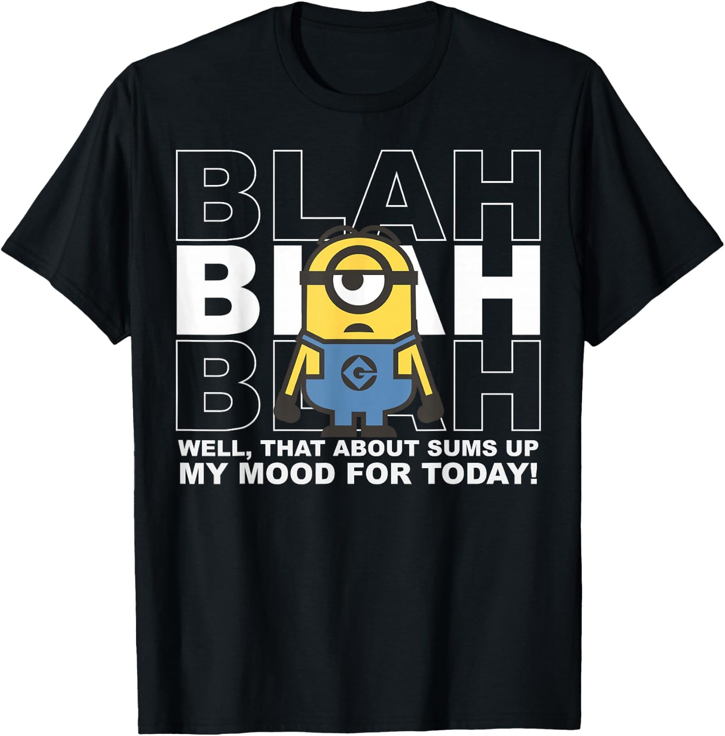 Despicable Me Minions Stuart Is Blah Today Graphic T-Shirt - T-Shirt | Black