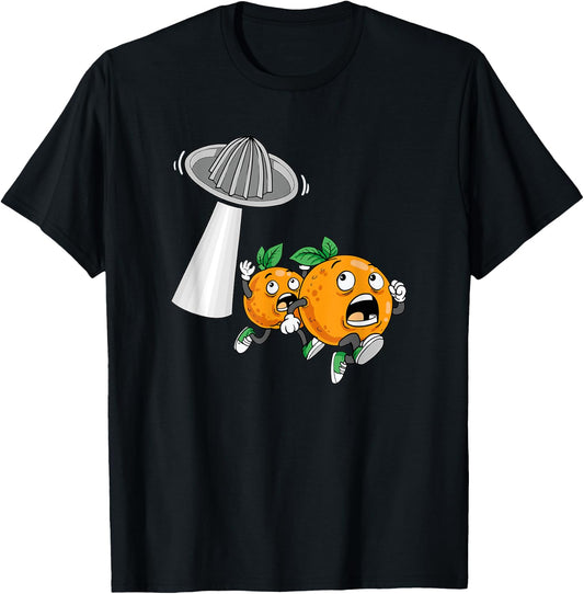 Running Oranges Flying Juicer Squeezer Orange Juice Gift T-Shirt - T-Shirt | Black