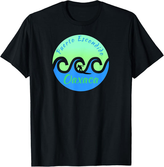 Puerto Escondido Surfing Surf Oaxaca Mexico T-Shirt - T-Shirt | Black