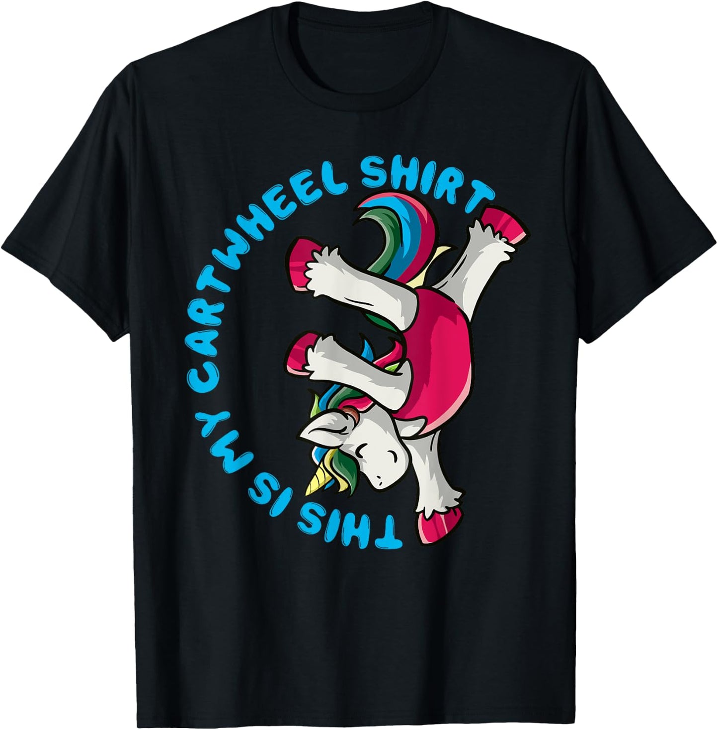 Gymnastics Girl This Is My Cartwheel Shirt Unicorn Gymnast T-Shirt - T-Shirt | Black