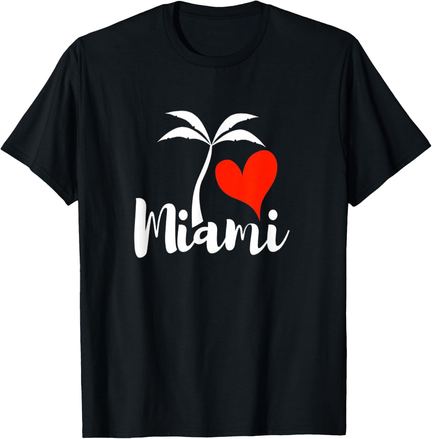 I Love Heart Miami City Florida Palm Beach Souvenir Pride T-Shirt - T-Shirt | Black