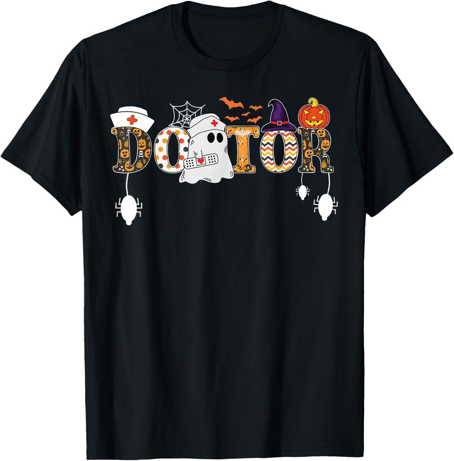 Halloween Doctor Halloween Scrub Tops Nursing Ghost Women's T-Shirt - T-Shirt | Black