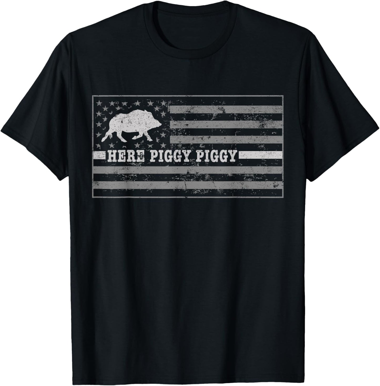 Pig Call For Hunting Shirt Here Piggy Piggy Hog Hunting Shir T-Shirt - T-Shirt | Black