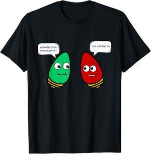 Christmas Light Bulb Working Off On Christmas Lights Funny T-Shirt - T-Shirt | Black