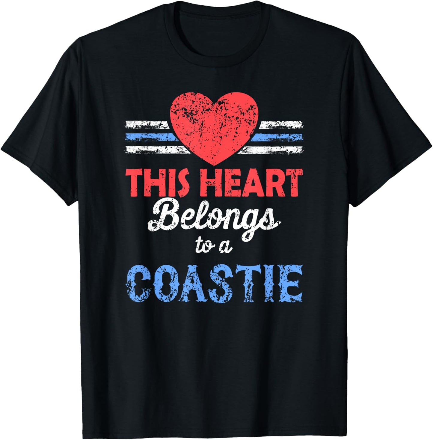 This Heart Belongs to a Coastie U.S. Coastguard Military T-Shirt - T-Shirt | Black