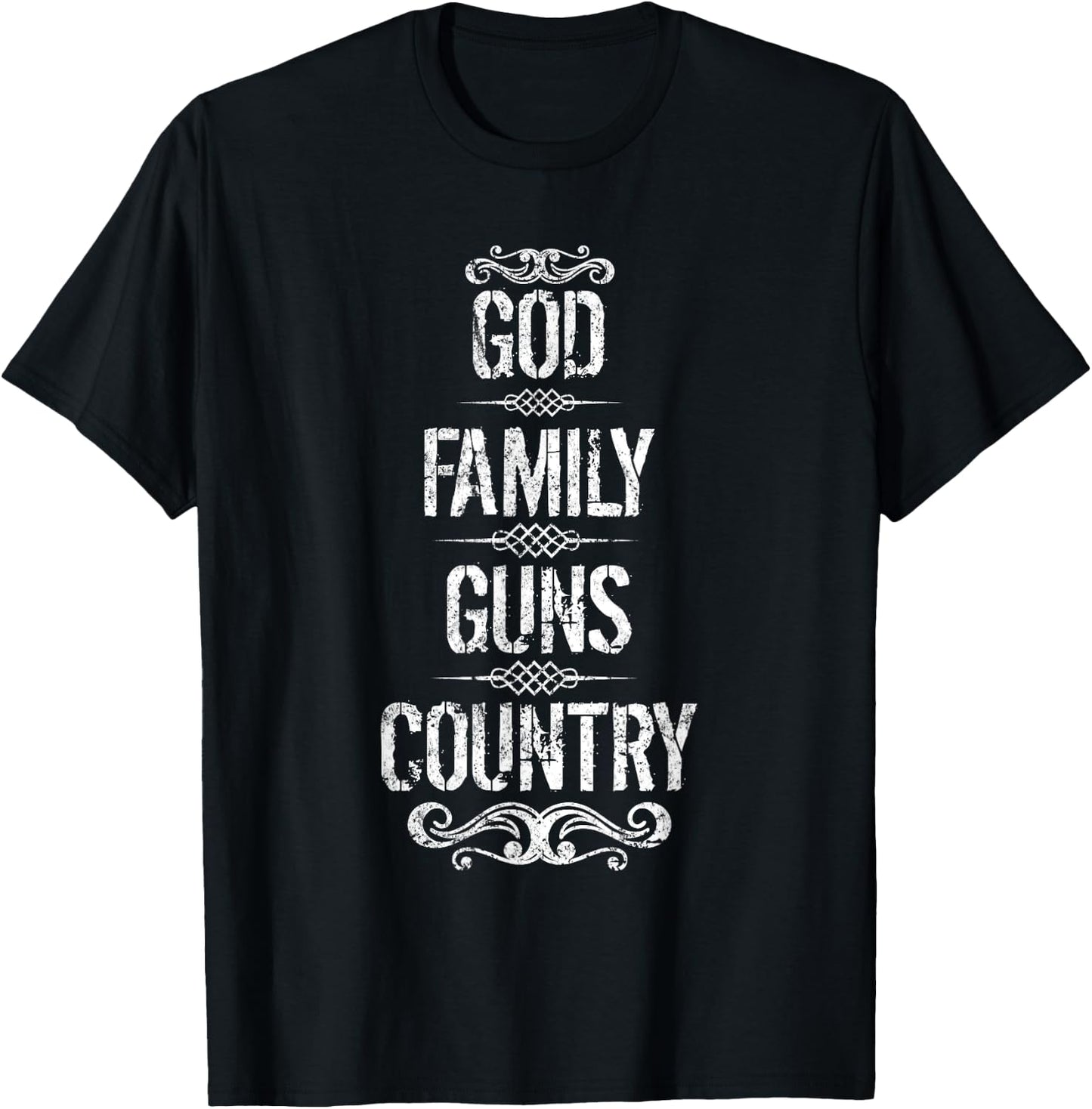God Family Guns Country T-Shirt - T-Shirt | Black