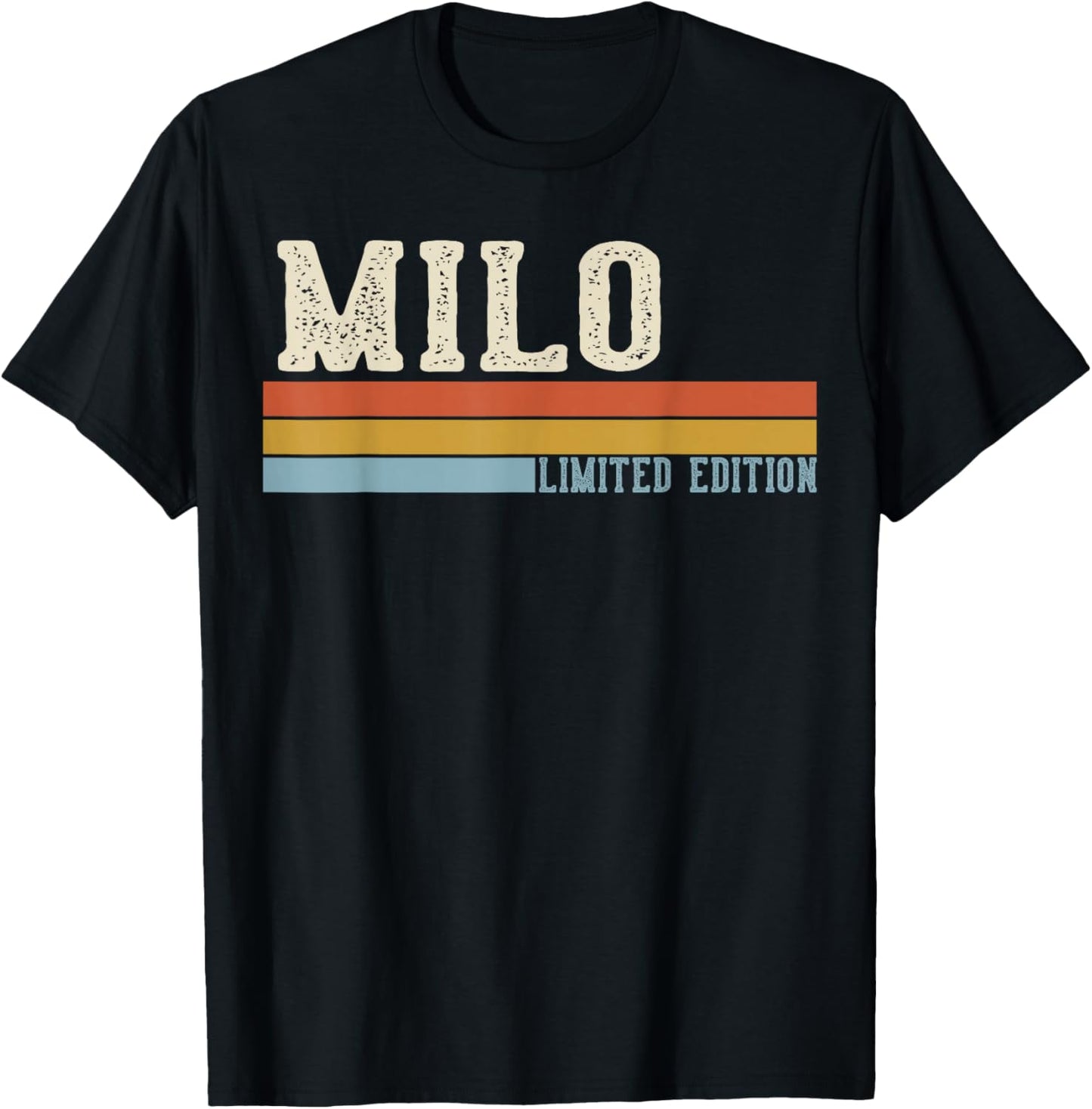 Milo Retro Vintage Men Kids Boys First Name T-Shirt - T-Shirt | Black